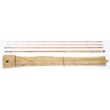 Angling. Hardy Bros England The No1 AHE wood steel centre Palakona three-piece fly rod, with spare