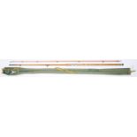 Angling. Hardy Bros England The No 0 LRH spinning Palakona two-piece rod, 8ft 6", cloth pouch Very