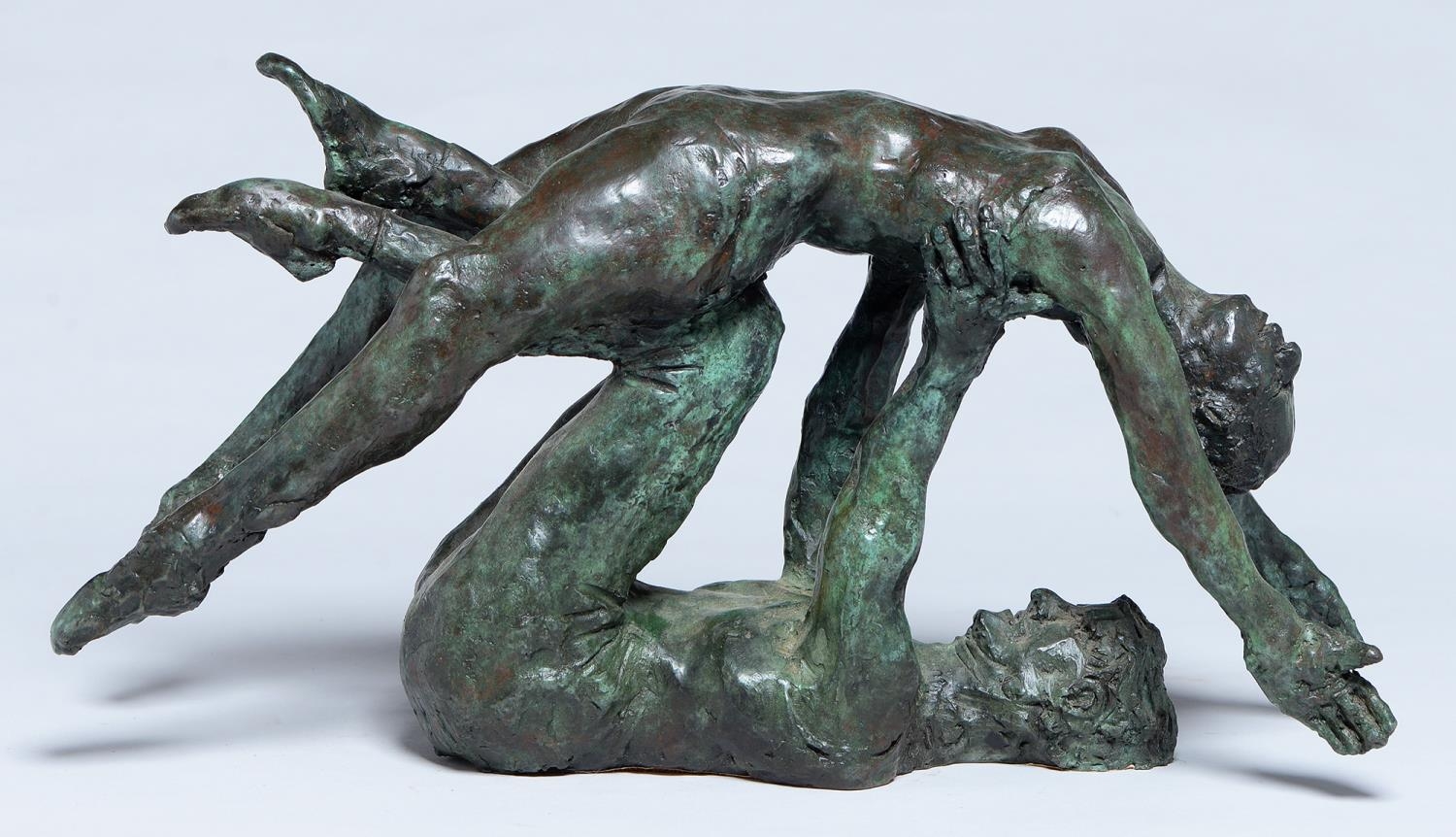 Peter James Wild (1933-2015) - Dancers, bronze, green and brown patina, 21cm h Provenance: The