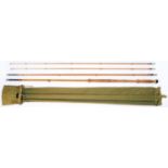 Angling. Hardy Bros England The Hollolight Hollokona split cane three-piece fly rod, with spare