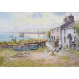 Warren Williams (1863 - 1918) - "Home", Anglesey, [Wales], signed, titled label to verso,