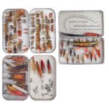 Fly fishing. The Wheatley Kilroy patent fly box, a Wheatley silmalloy metal compartment fly box