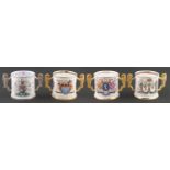 Four various Paragon bona china royal commemorative loving mugs, 1972, 1973, 1977 and 1981, 13.5cm