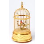 A Swiss clockwork singing-bird-in-a-cage automaton, Reuge, Sainte-Croix, late 20th c, 30cm h A