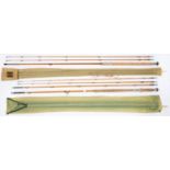 Angling. Hardy Bros England The LRH greased line Palakona cane three-piece fly rod, with spare top