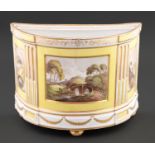 An English porcelain yellow ground bough pot,  probably Coalport and possibly decorated by William