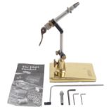 Fly fishing. The HMH Standard fly tying vice, on brass base, with instructions and accessories, 25cm