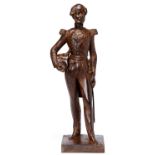 A French cast iron statuette of Ferdinand-Philip-Louis Duc d'Orleans, 19th c, 46.5cm h Complete