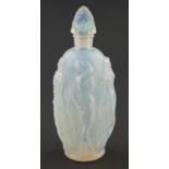 La Fleure Rondi / Gaite. A Sabino opalescent glass scent bottle and stopper, 15cm h, etched Sabino