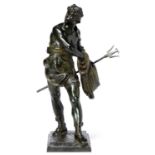 A French bronze sculpture of a gladiator, Siot-Decauville foundry, c1900, even black patina, 42cm h,