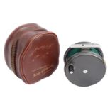 Angling. Hardy Bros England The Perfect 3 3/4" wide drum alloy reel, with maker's zip case Minor