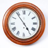 A mahogany wall timepiece, early 20th c,  the painted dial with BUC Co Ltd trade mark, pendulum,