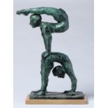 Peter James Wild (1933-2015) - Acrobats, bronze, signed (WILD) and dated '06, green and black patina