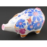 An Arthur Wood earthenware piggy bank of the largest size, c1960, 20cm h, printed mark Enamel on one