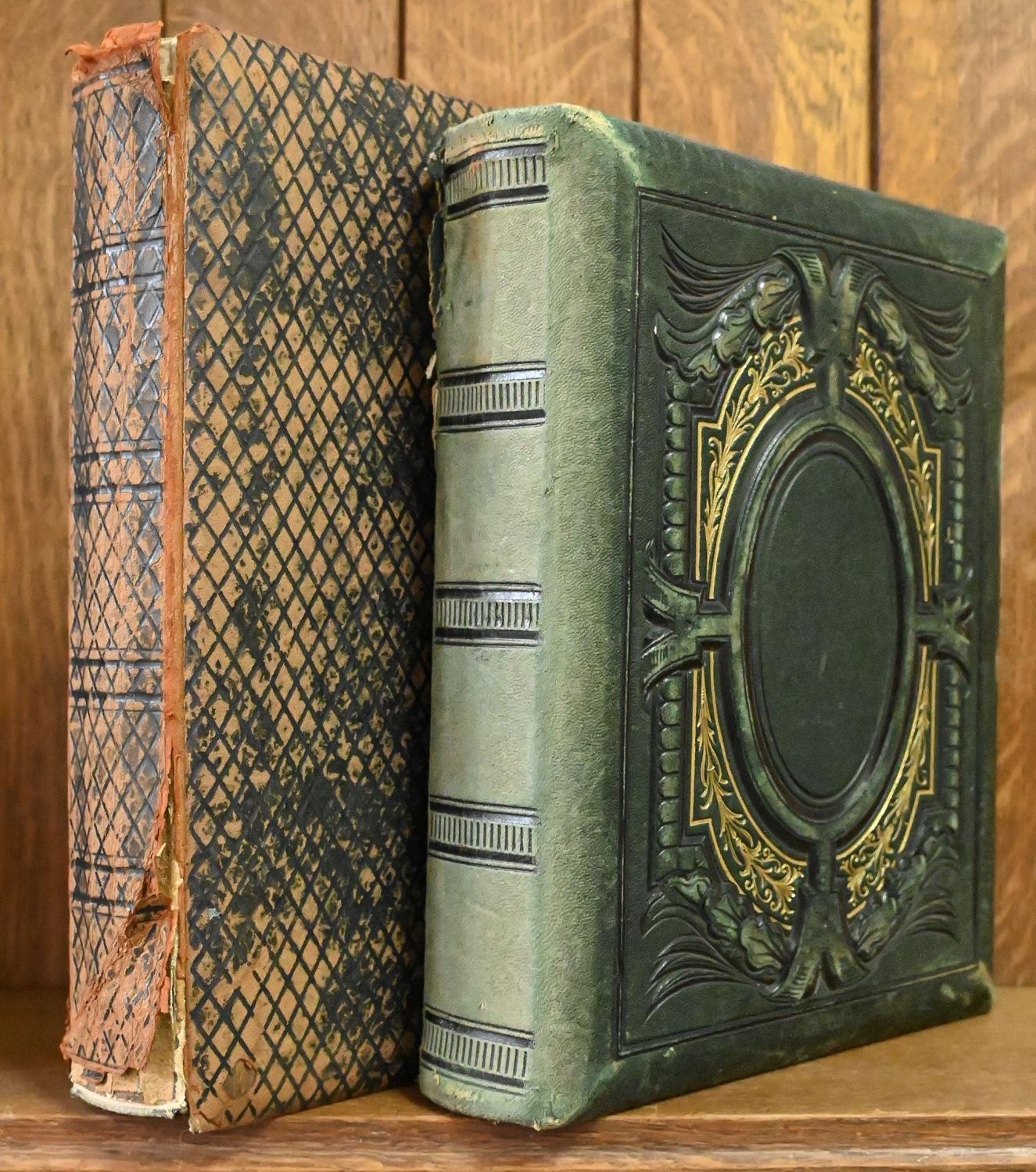 Two Victorian photograph albums, approx. 100 carte de visite and cabinet card portraits, the