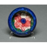 A Moorcroft anemone ashtray, c1935, 11.5cm diam, impressed marks Good condition