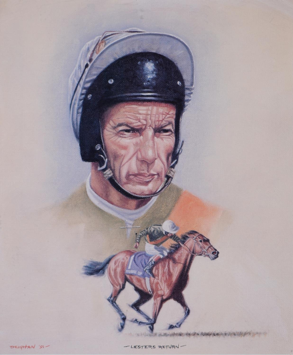 Horse Racing - Lester Piggott (1935-2022), a signed limited edition print, Lester Returns by