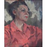 Nancy Bradburne, 20th c - Self-Portrait, bust-length, slightly-turned to sinister, signed and titled