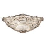 A George III pierced silver basket, from an epergne, the applied rim of crisply cast and chased
