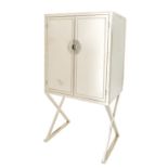 A polished metal cocktail cabinet, 150cm h