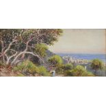 Madeline Barrable, late 19th c - Bordighera, [Italy], signed, titled and dated 1888, watercolour, 20