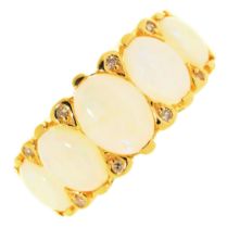 A Victorian gold mourning ring, the central lock of hair in cornelian surround, 3.2g, size G Light