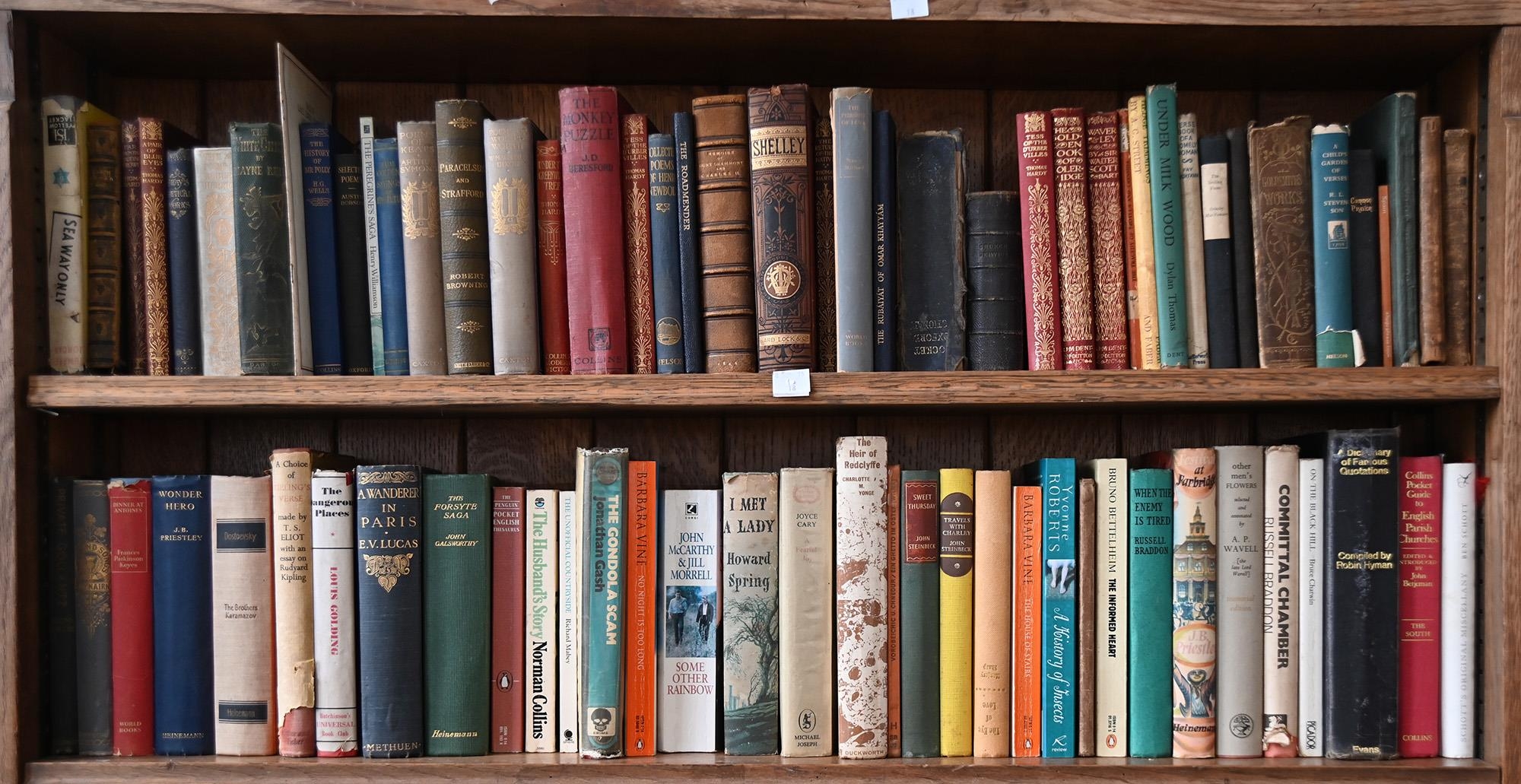 Books. 18 shelves of general stock, including Anon, Village Rhymes, London: R.B. Seeley & W. - Image 4 of 9