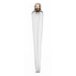 A Victorian silver mounted glass 'icicle' scent bottle, with bayonet cap, 19.5cm h, maker's mark