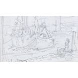Manner of Lowry - Marine Study, bears signature, pencil, 5.6 x 9.5cm, with another similar, (2)