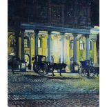Eleanor Kirk, 20th c - The Theatre Royal by Night, Nottingham, palimpsest study to verso, signed,