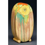 Clarice Cliff. An A J Wilkinson Jonquil sugar caster, 1935, 13cm h, printed bizarre mark Good