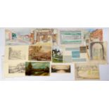 Miscellaneous watercolours and prints, Victorian and later,  to include include one by Cpt. George