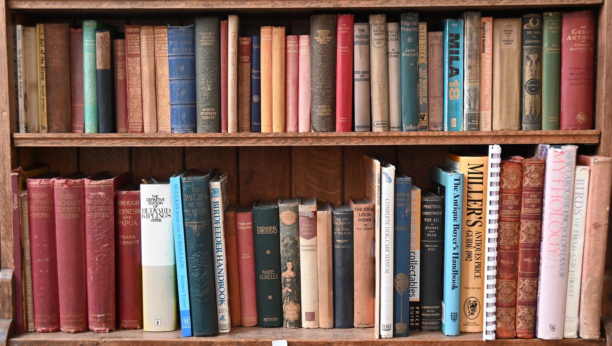 Books. 18 shelves of general stock, including Anon, Village Rhymes, London: R.B. Seeley & W. - Image 2 of 9