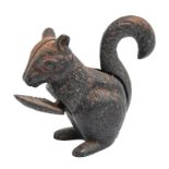 A cast iron squirrel novelty lever nutcracker, late 19th c,  11cm h Good condition