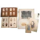 Miscellaneous Victorian photographs, including albumen prints, cartes de visite and cabinet