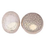 Two Victorian and Edwardian round and oval silver tobacco boxes, 71 and 75mm, both Birmingham, by