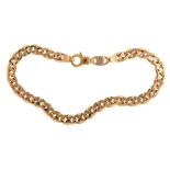 A gold flat curb bracelet, 19cm l, marked 750, 11.5g Good condition