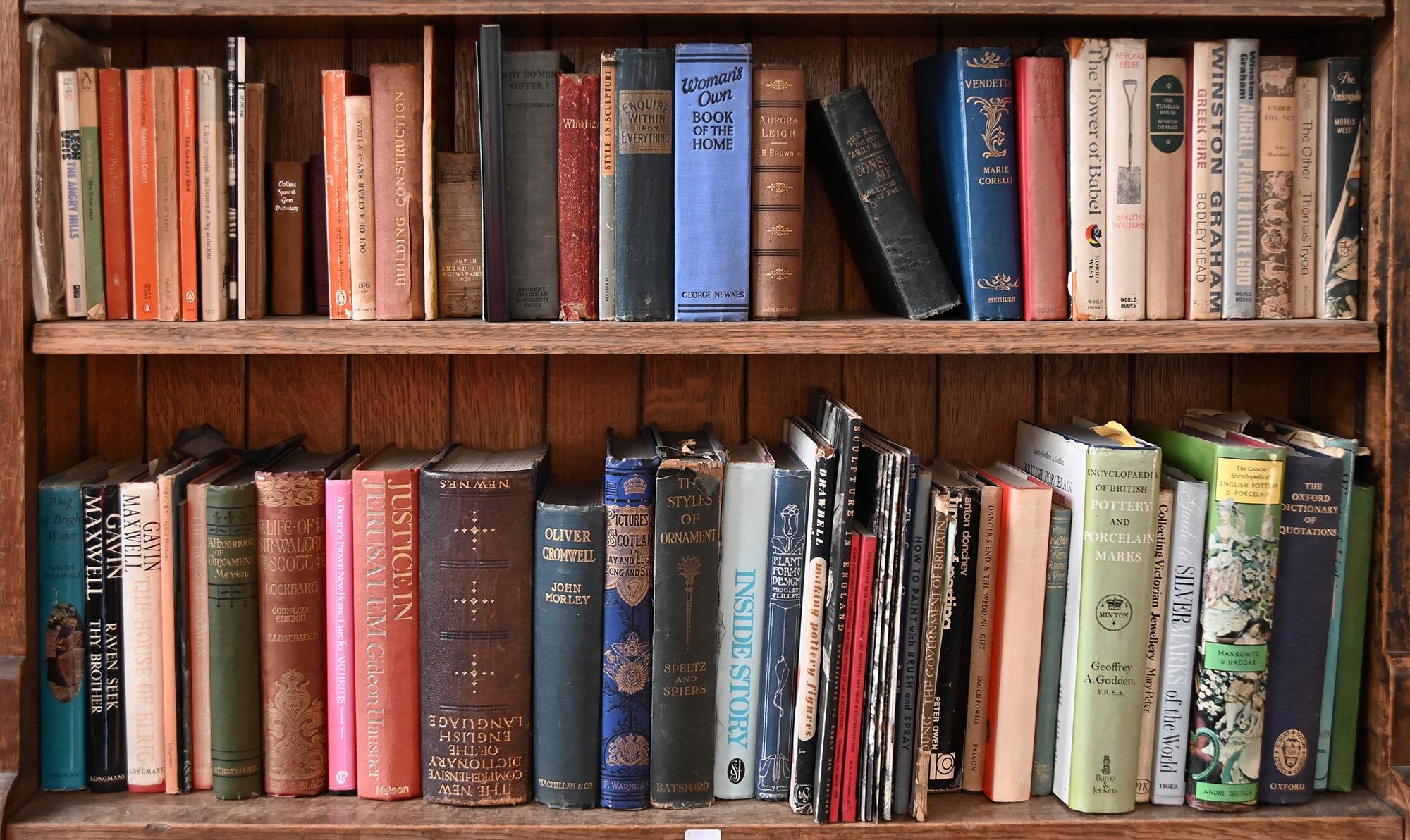 Books. 18 shelves of general stock, including Anon, Village Rhymes, London: R.B. Seeley & W. - Image 8 of 9