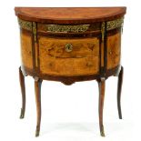 A Northern European ormolu mounted rosewood, walnut, marquetry and penwork commode, 19th c, the