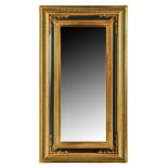 A large rectangular gilt mirror, bevelled plate, 200 x 114cm Generally good condition.