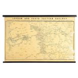 Railwayana. Wall map of LONDON AND NORTH EASTERN RAILWAY COLLERIES IN YORKSHIRE, NOTTINGHAMSHIRE,