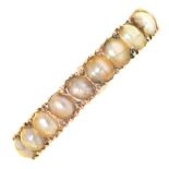 A Victorian split pearl ring, in gold, 1.9g, size K Good condition