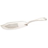A George III silver fish slice, Fiddle, Thread and Shell pattern, crested, by Eley, Fearn and