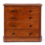 A Victorian mahogany chest of drawers,  110cm h; 48 x113cm Top slightly marked and scratched