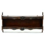 A set of Anglo Indian carved calamander and mahogany hanging shelves, 19th c and later, 62cm h; 22 x