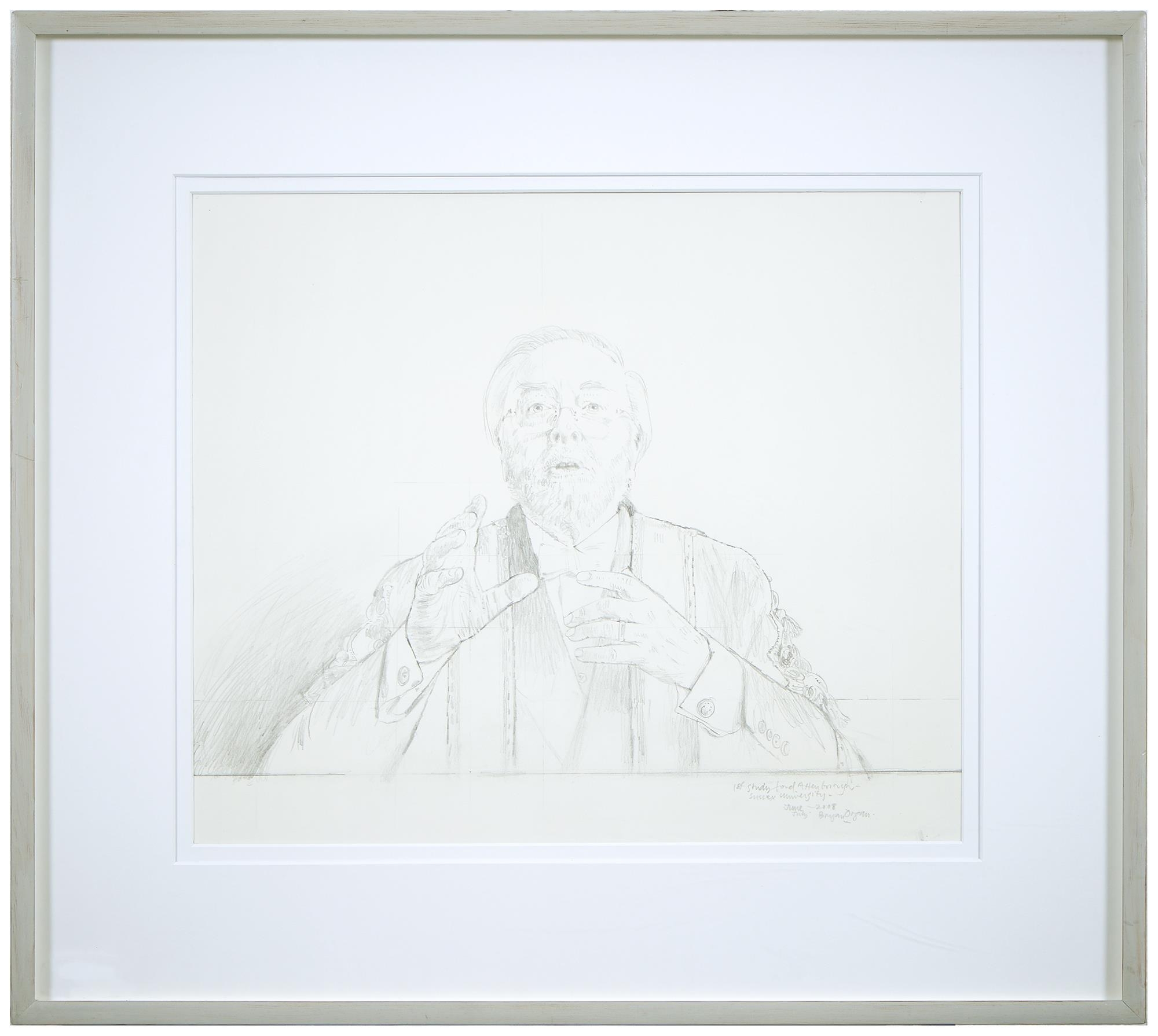 Bryan Organ (1935 - ) – Portrait of Lord Attenborough, signed, dated June July 2008 and inscribed - Image 3 of 4