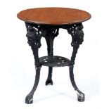 A cast iron pub table, Gaskell & Chambers Ltd Barfitters Leicester, early 20th c, the round