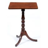 A Victorian mahogany tripod table, the well figured square top with rounded corners, 72cm h; 52 x