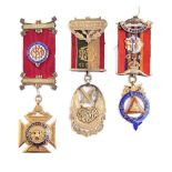 Friendly Society. One 9ct gold and two silver gilt jewels of the Royal Antediluvian Order of