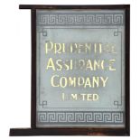 Advertising. A frosted and gilt glass door or window light, early 20th c, inscribed PRUDENTIAL
